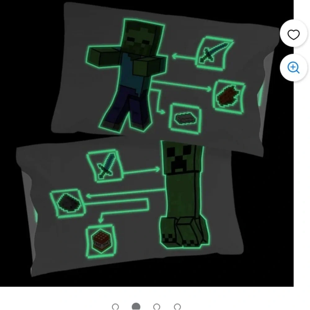 MineCraftft 2 glow in the dark he dark pillow cases